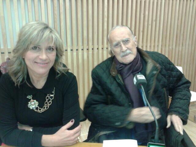 Julia Otero con el alcalde de Bilbao, Iñaki Azcuna