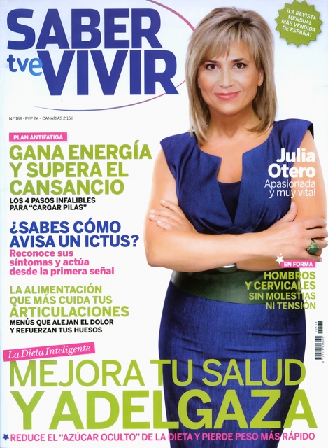 Julia Otero en la portada de Saber Vivir