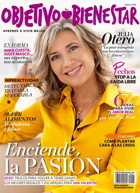 Julia Otero en la portada de Objetivo Bienestar