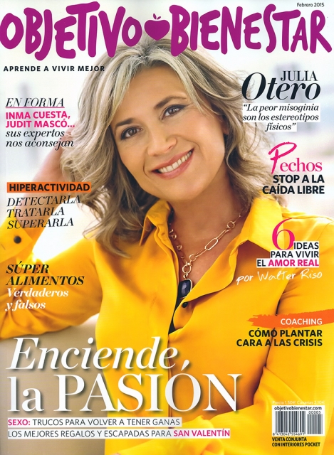 Julia Otero en la revista Objetivo Bienestar